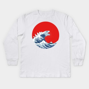 Hokusai Kaiju Kids Long Sleeve T-Shirt